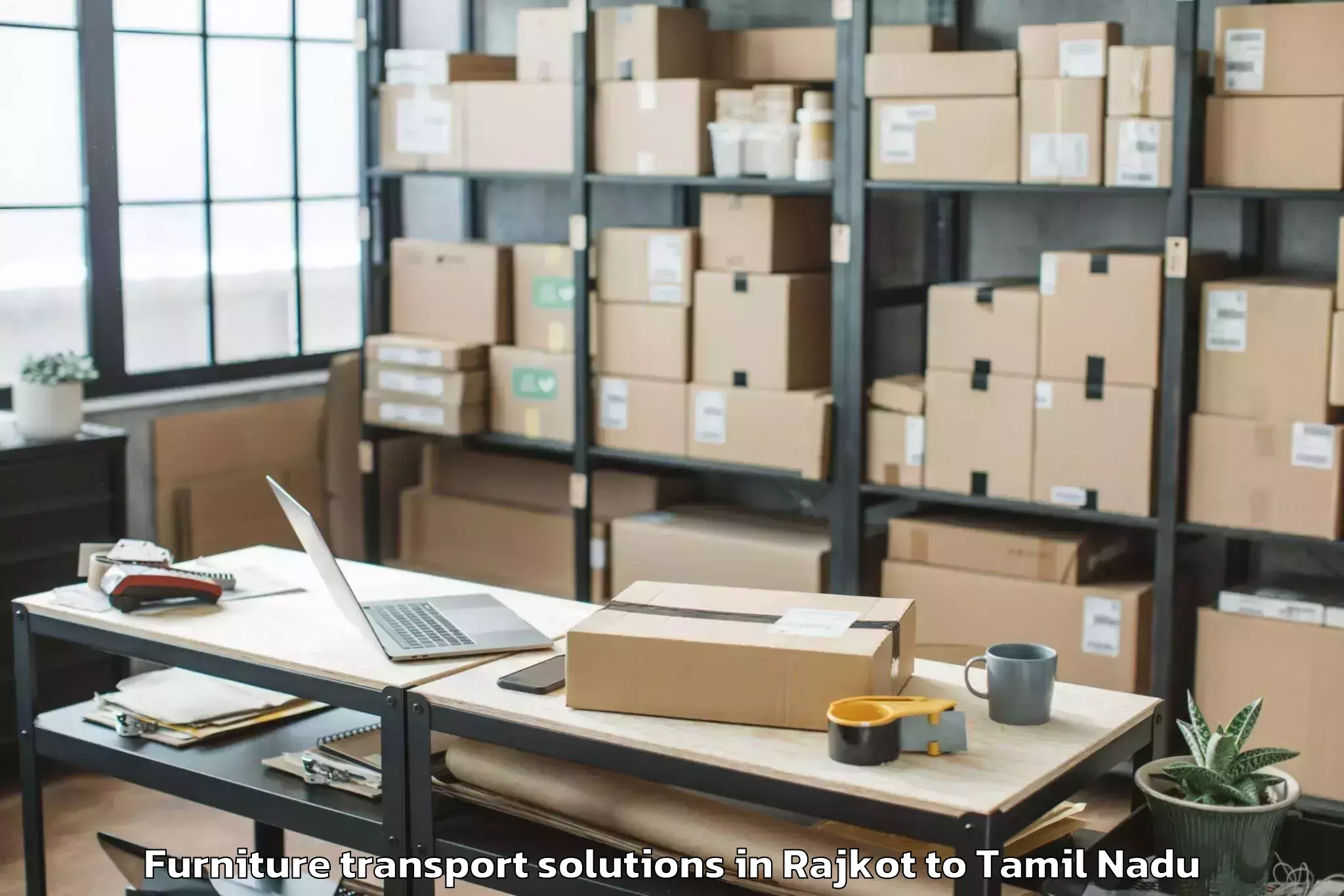 Professional Rajkot to Alangudi Furniture Transport Solutions